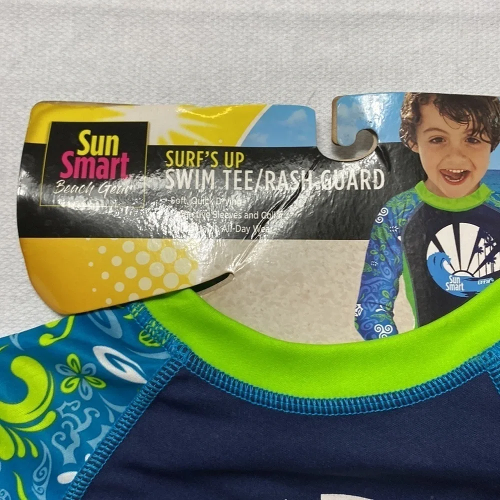 Sun Smart Beach Gear Surf’s Up Swim Tee/Rash Guard size S 18-24 months (BC)